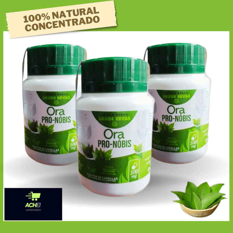 Kit 3 Ora Pro-Nóbis 500mg Original - Envio Rápido